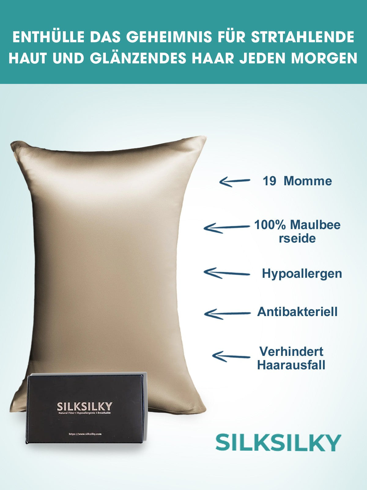 [Kaki] SilkSilky-DK 19Momme Pillowcase 002