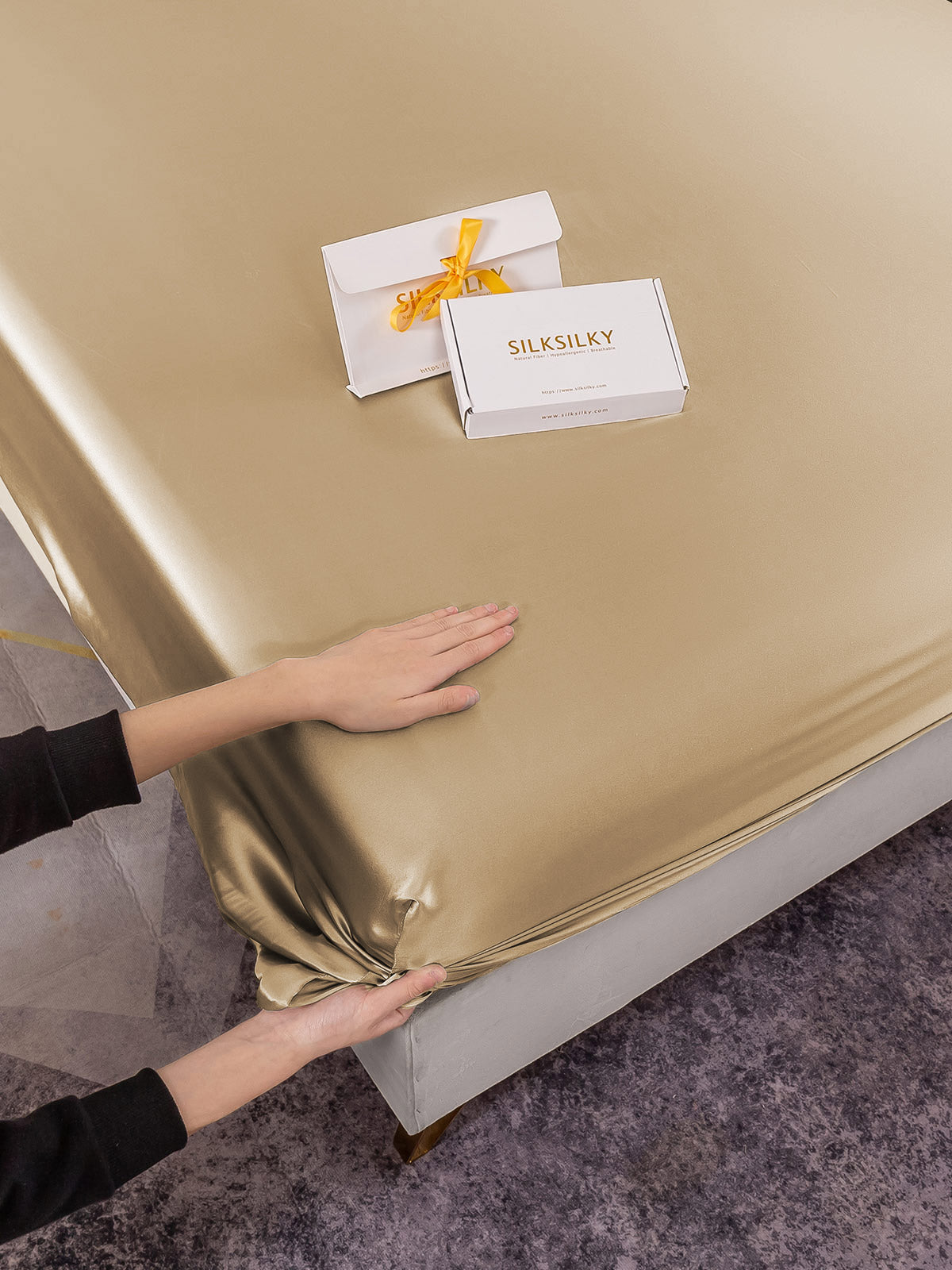 [Beige] SilkSilky-DK 22Momme Sheet 005