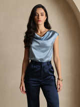 [Mørkeblå] SilkSilky-DK 19Momme Silke Womens Pants 009