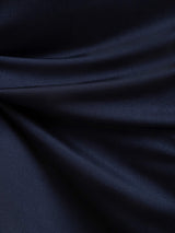 [Mørkeblå] SilkSilky-DK Short Sleeve Round Neck Natkjole 005