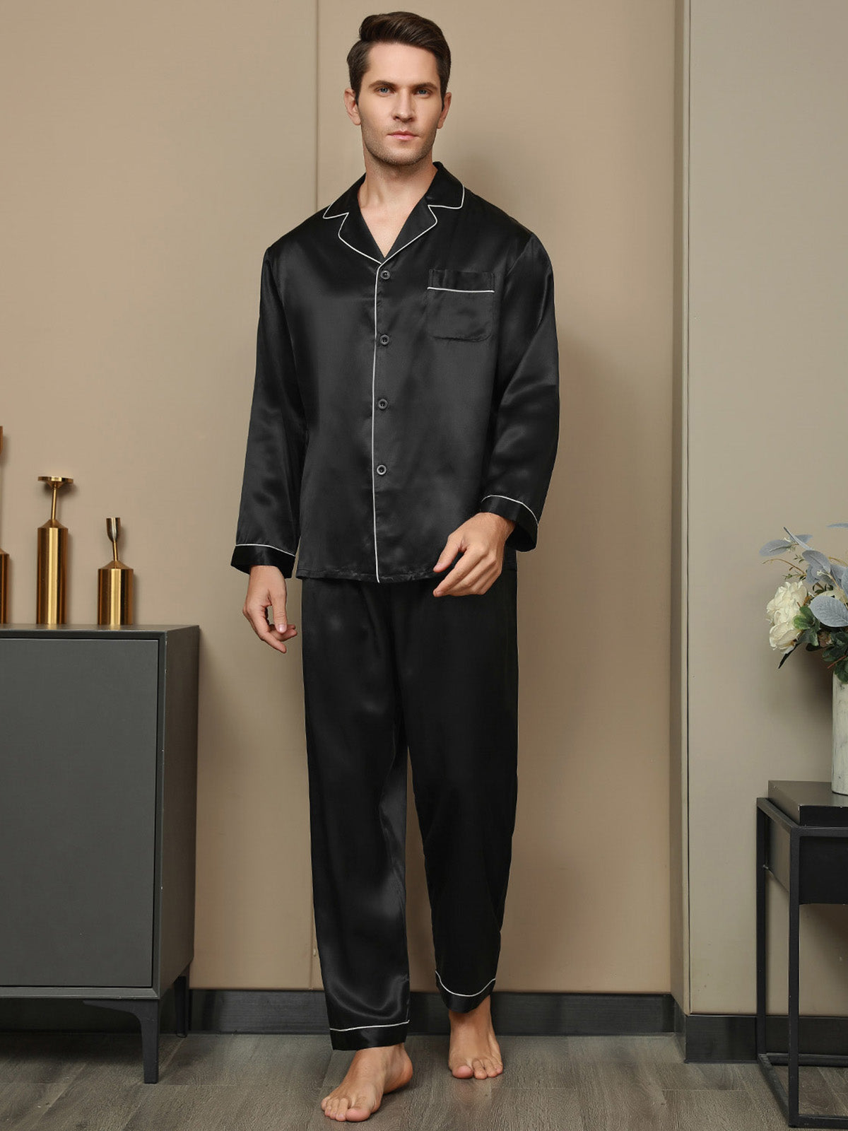 [Sort] SilkSilky-DK 19Momme Mens Pajamas 006
