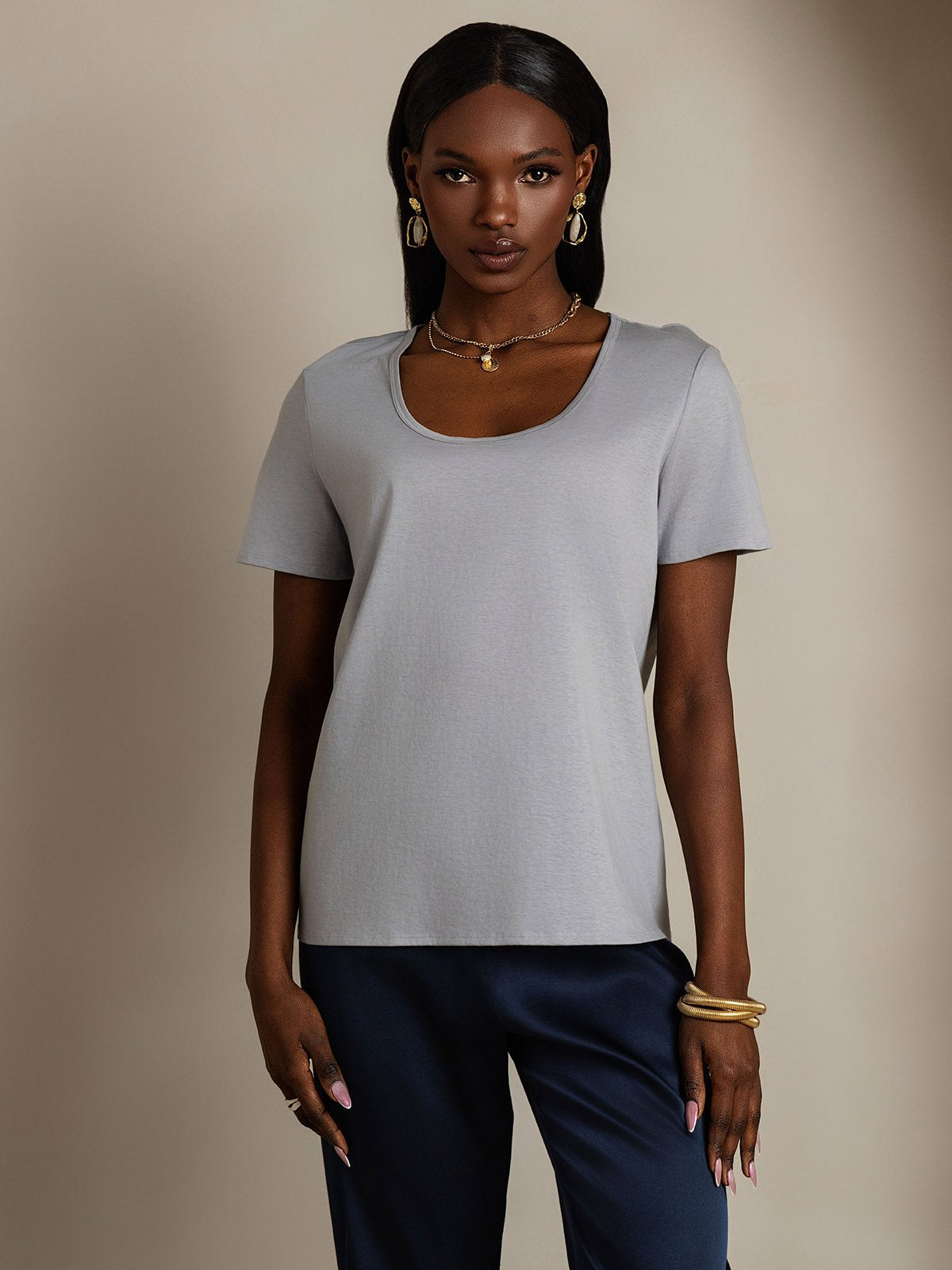 SilkSilky-DK Silke Womens T-Shirt Grå 001