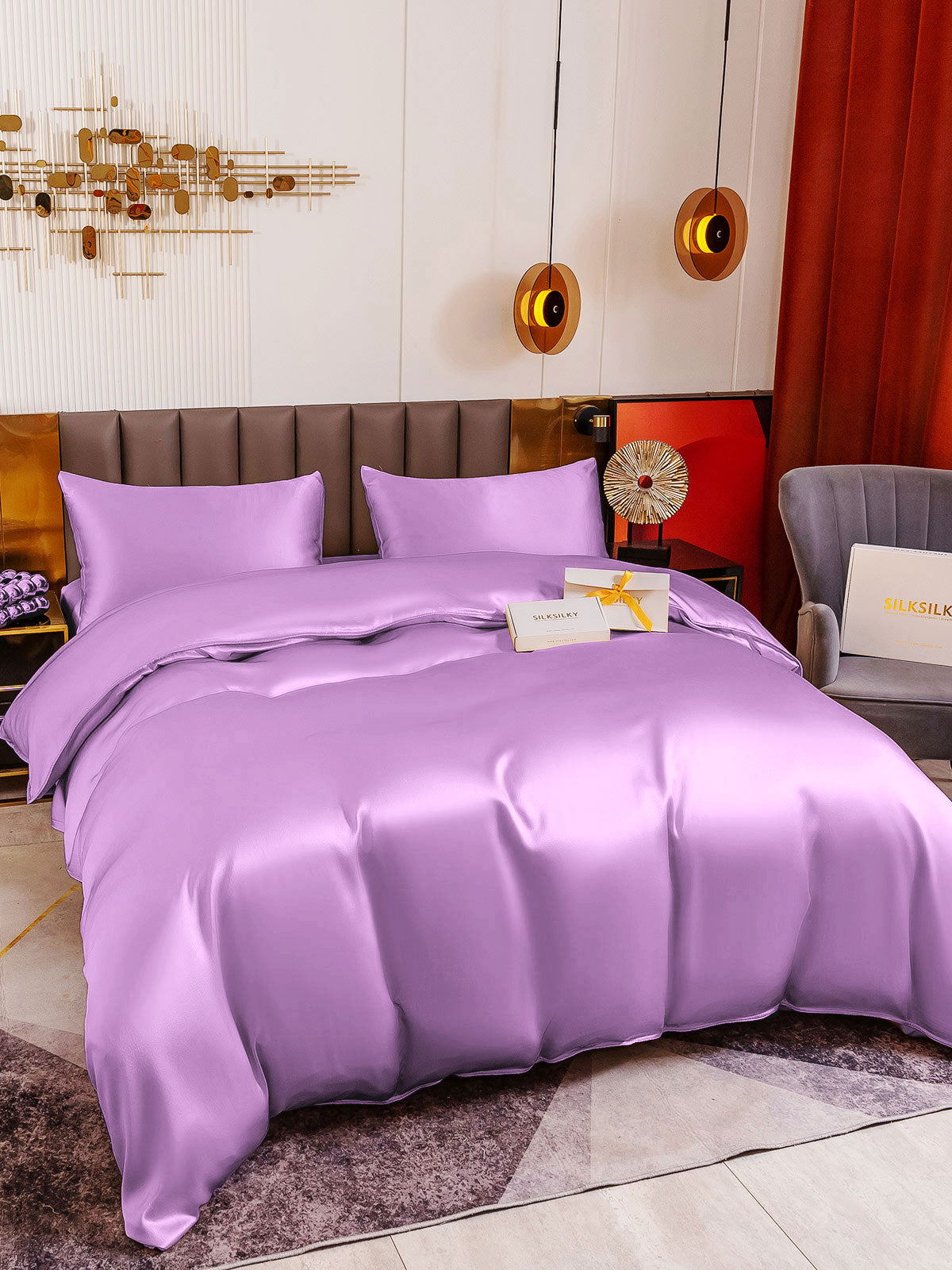 [Lavendel] SilkSilky-DK 19Momme Bedding Set 001