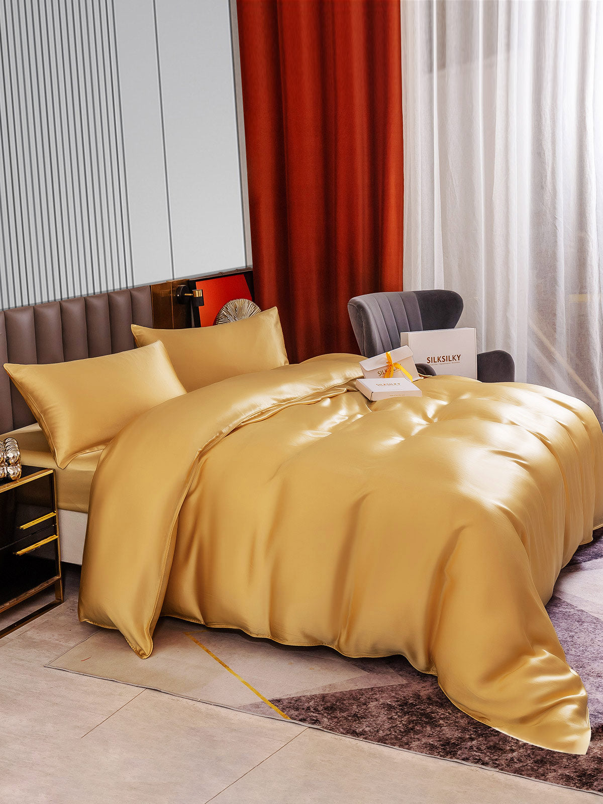 [Champagne] SilkSilky-DK 22Momme Bedding Set 003