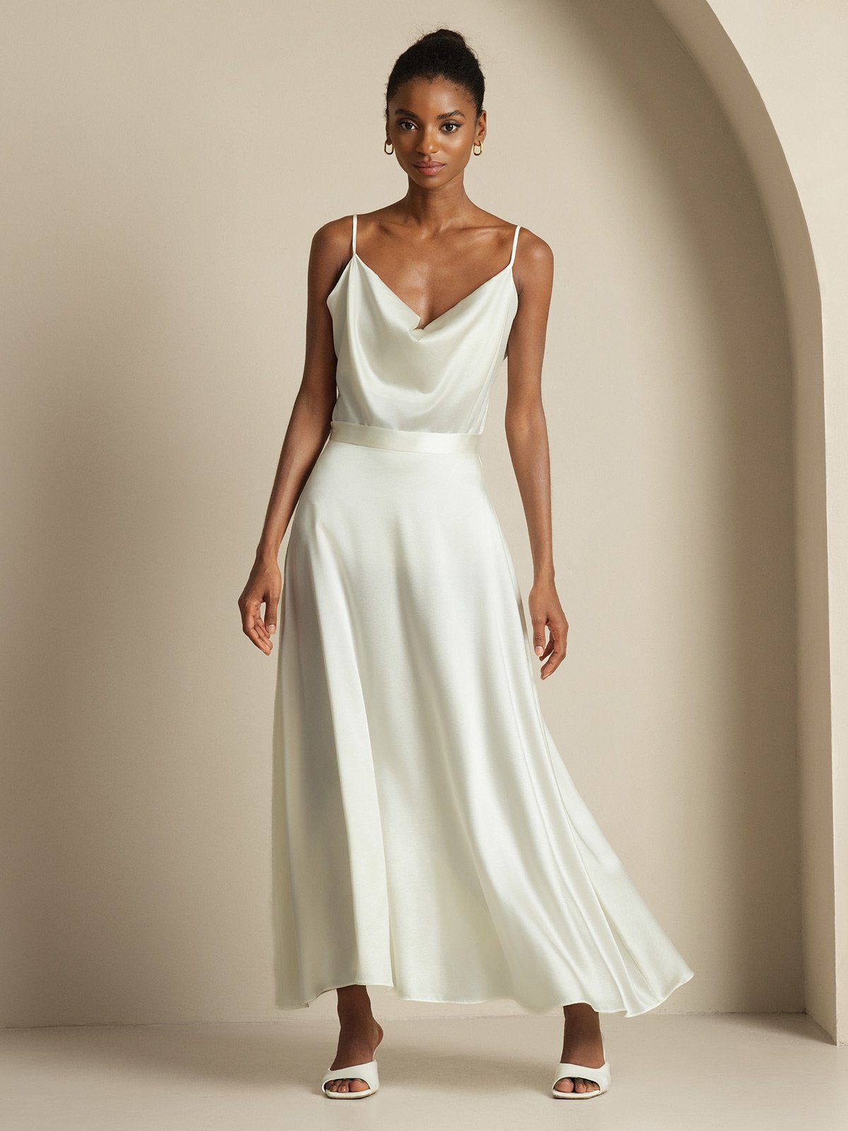 [Hvid] SilkSilky-DK 19Momme Silke Womens Outfit Sets 001,