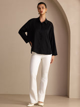 [Sort] SilkSilky-DK Long Sleeve Lapel Collar Bluse 006