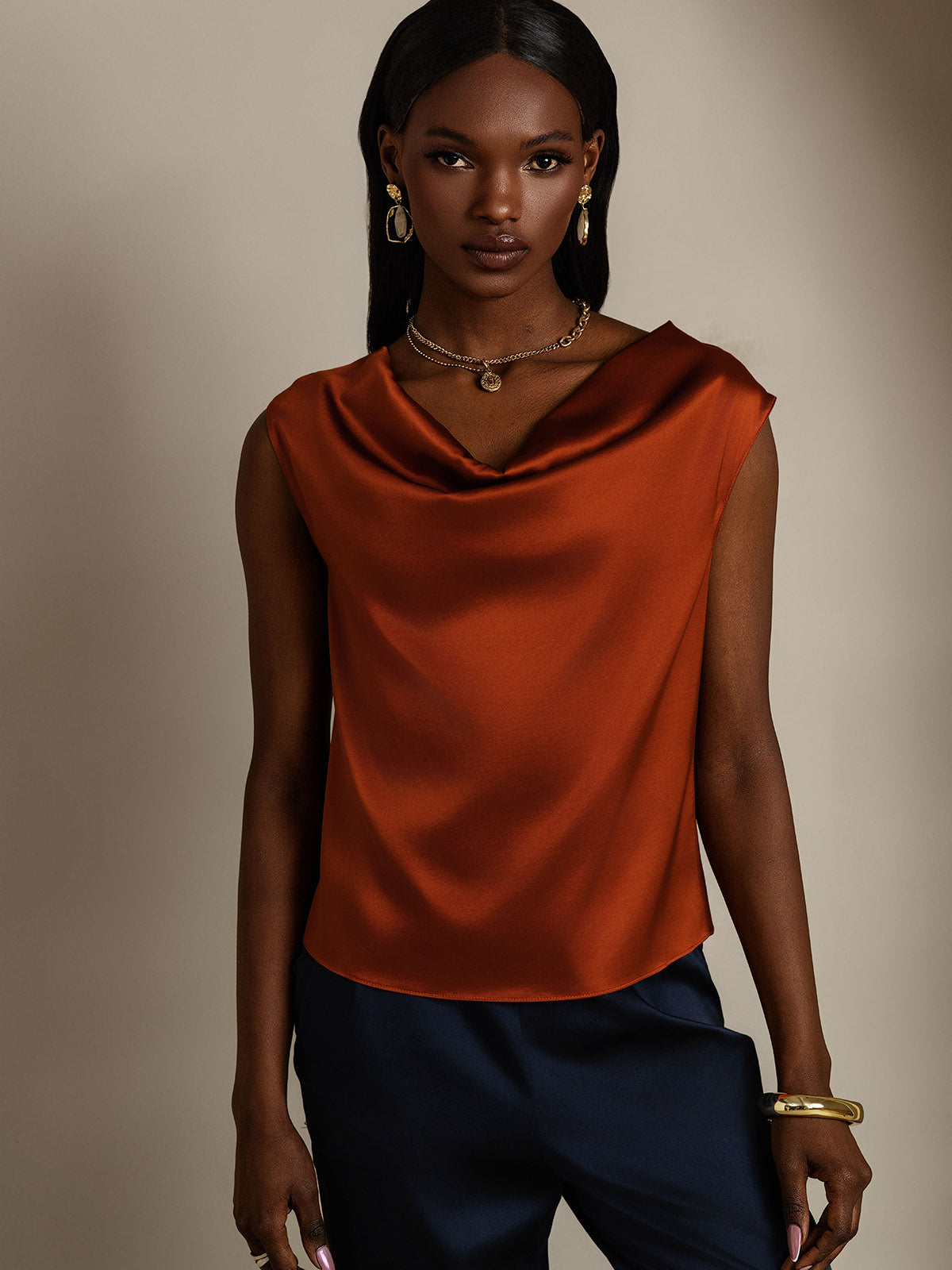 [Karamel] SilkSilky-DK 19Momme Silke Womens T-Shirt 003