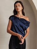 SilkSilky-DK-19Momme-Silke-Sleeveless-One-Shoulder-T-shirt-til-kvinder-Mørkeblå-003