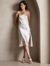 [Beige] SilkSilky-DK Sleeveless Kjole 006