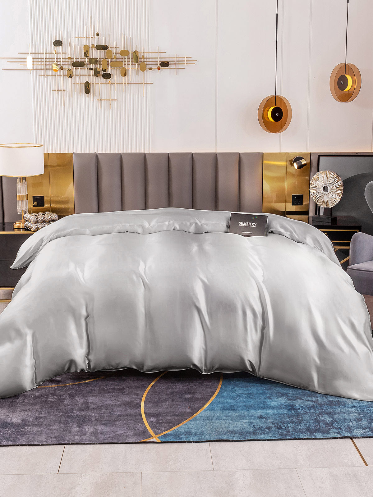 [Sølv] SilkSilky-DK 19Momme Duvet Cover 003