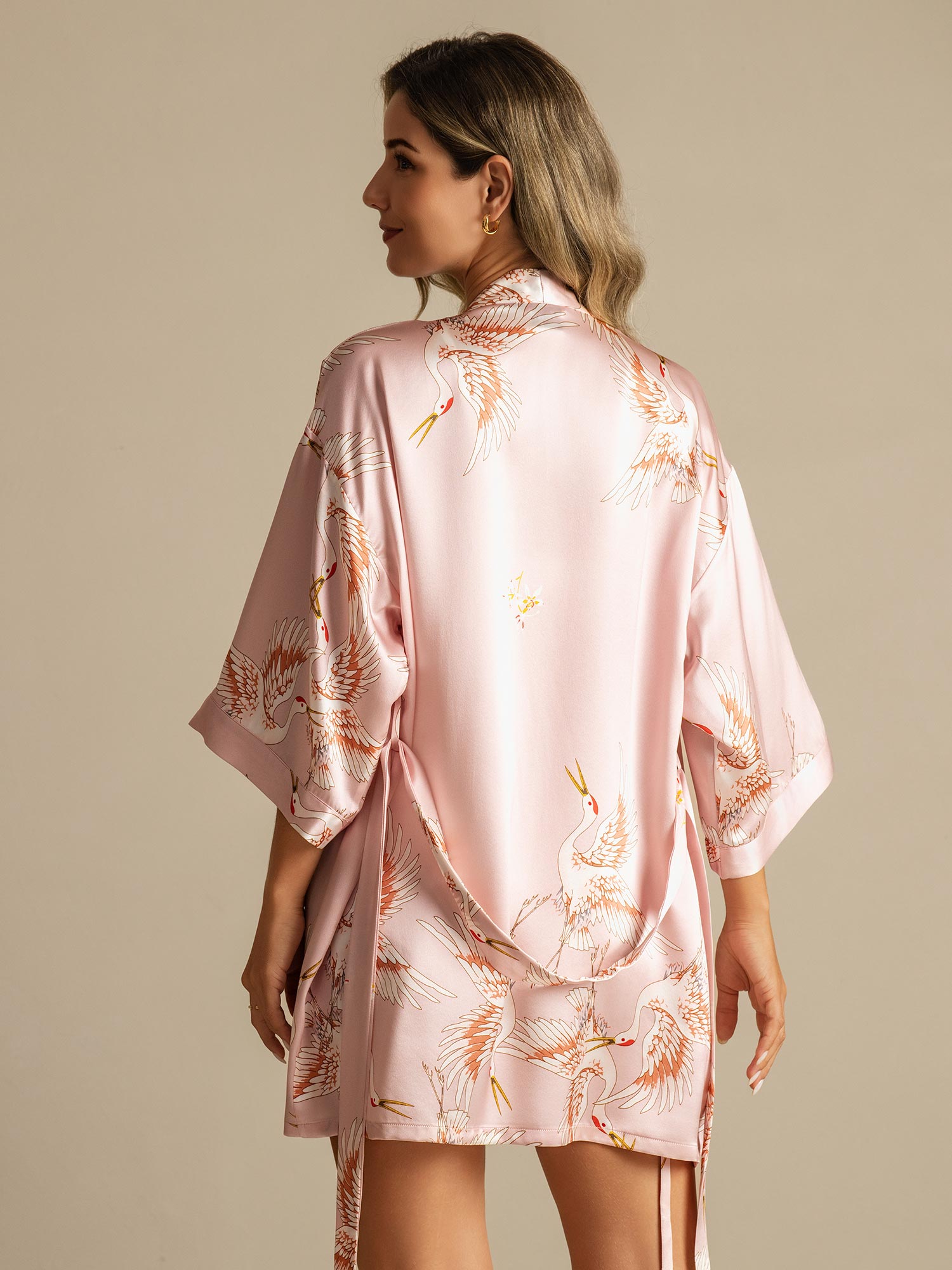 [Lyserød] SilkSilky-DK Womens Robe 002