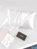 SilkSilky-DK-19Momme-Pure-Silk-Pillowcase-Hvid-005