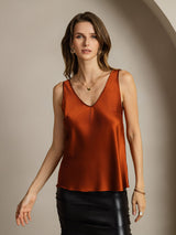 [Karamel] SilkSilky-DK Sleeveless V Neck Camisole Top 001