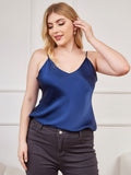 SilkSilky-DK Plus Size Camisoles Mørkeblå 001