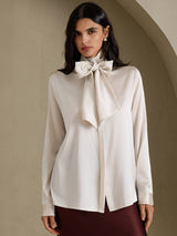 [Lysegrå] SilkSilky-DK Long Sleeve High Neck Damebluser 001