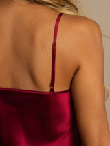 [Vin] SilkSilky-DK Spaghetti Strap V Neck Natkjole 004
