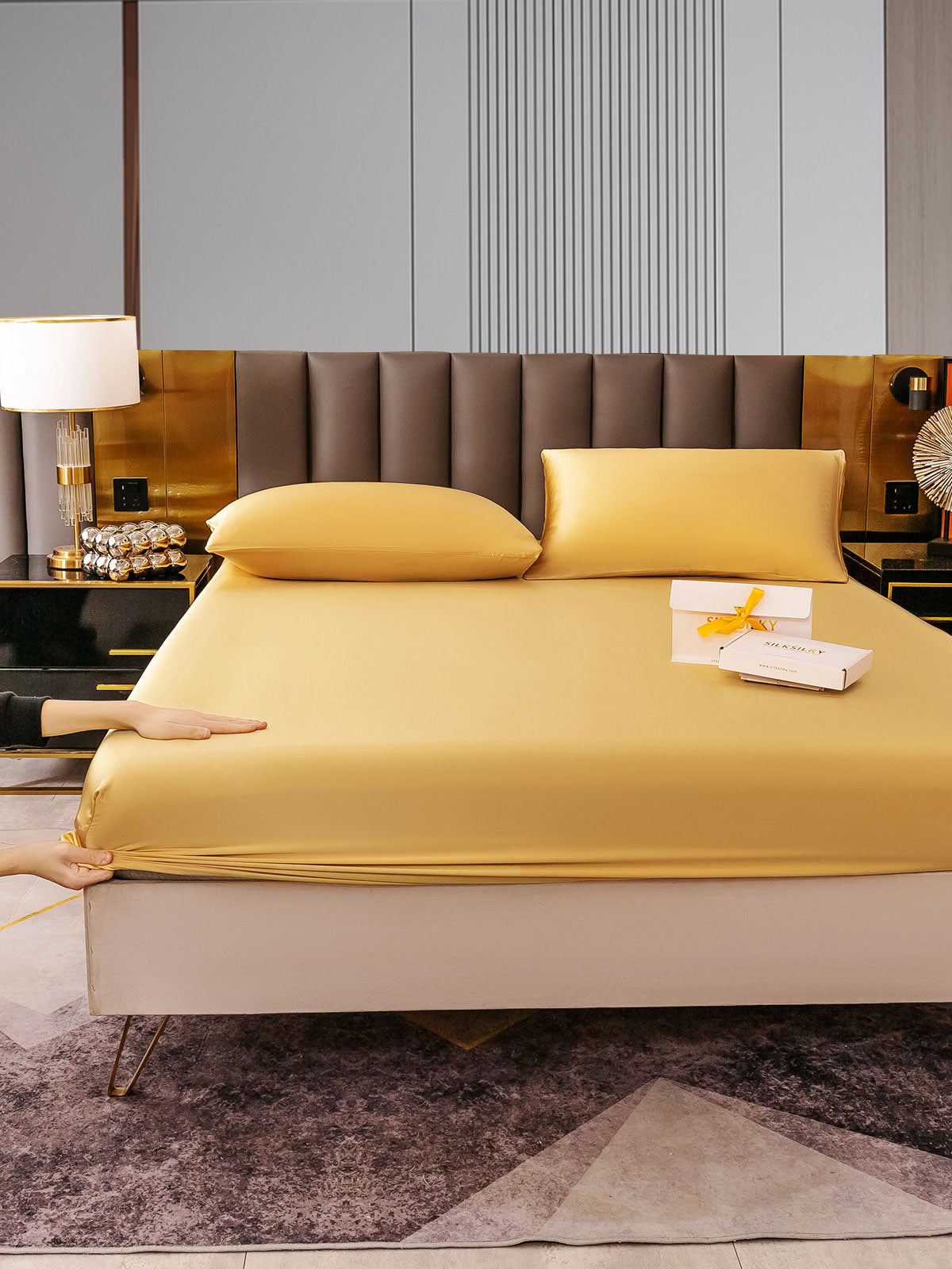 [Champagne] SilkSilky-DK 22Momme Bedding Set 004