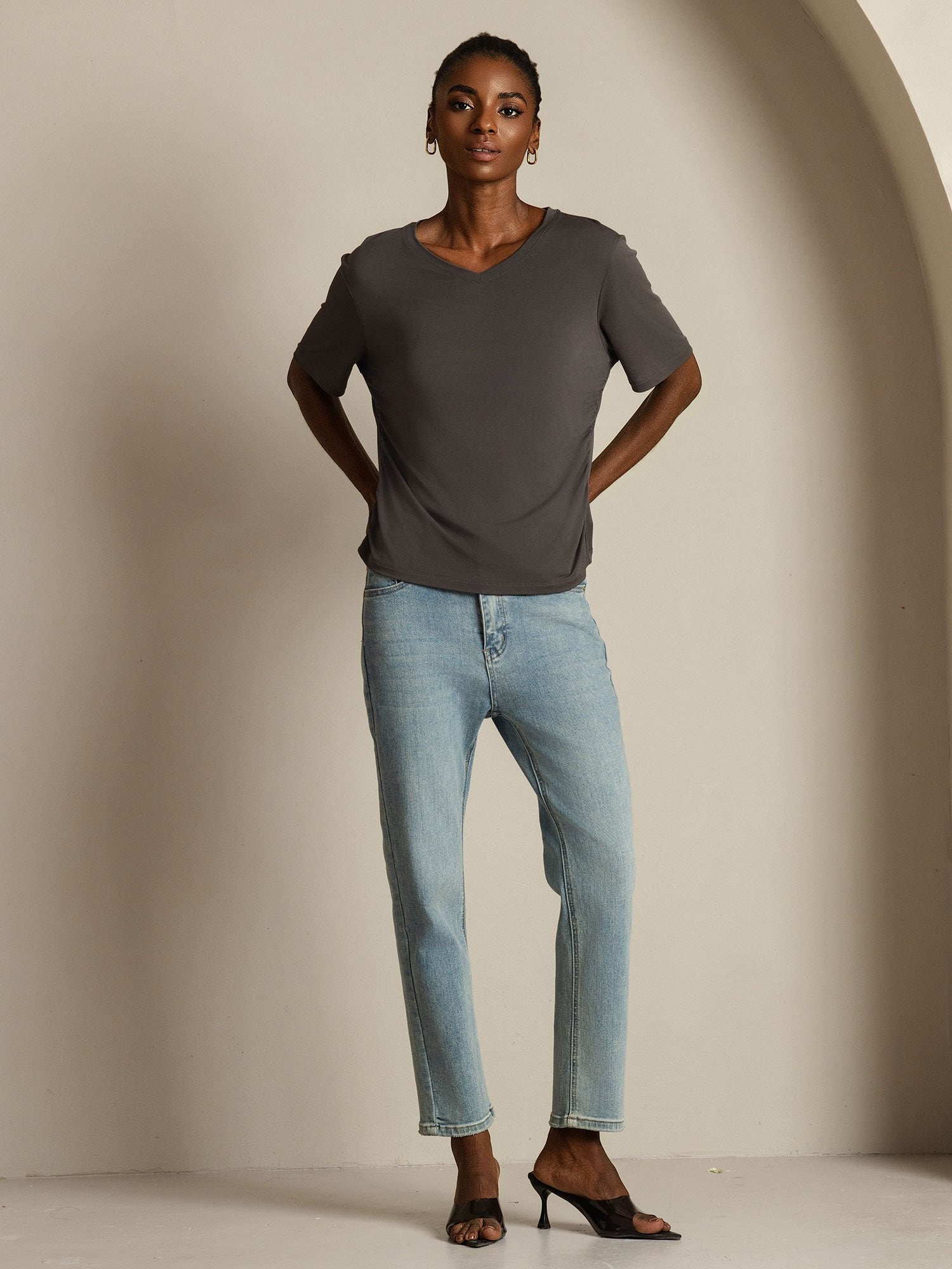 [Grå] SilkSilky-DK Silke Womens T-Shirt 009