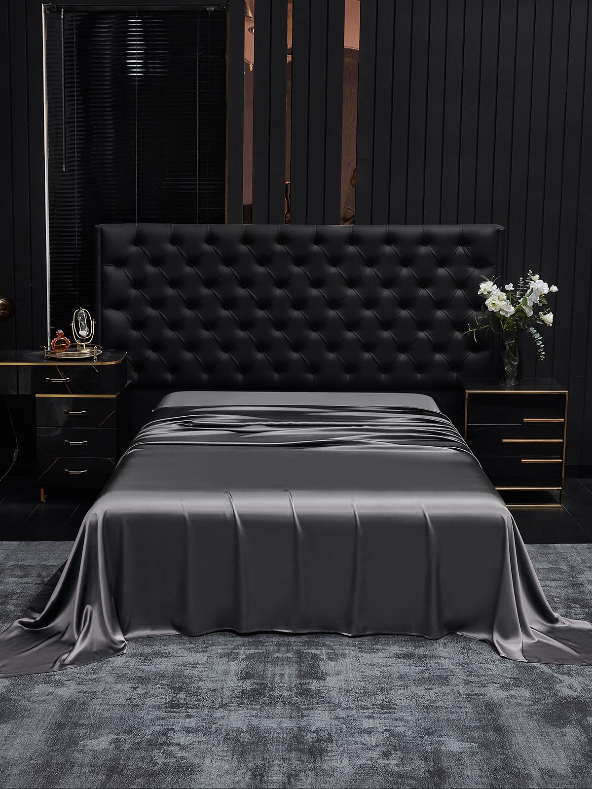 [Mørkegrå] SilkSilky-DK 19Momme Sheet 002