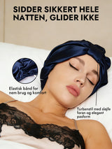 [Mørkeblå] SilkSilky-DK Sovehætte 004
