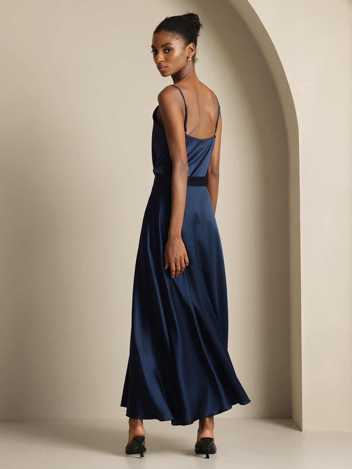 [Mørkeblå] SilkSilky-DK 19Momme Silke Womens Outfit Sets 002,