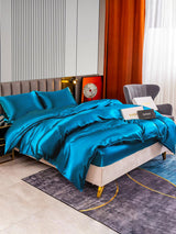 [Blågrøn] SilkSilky-DK 22Momme Bedding Set 003,