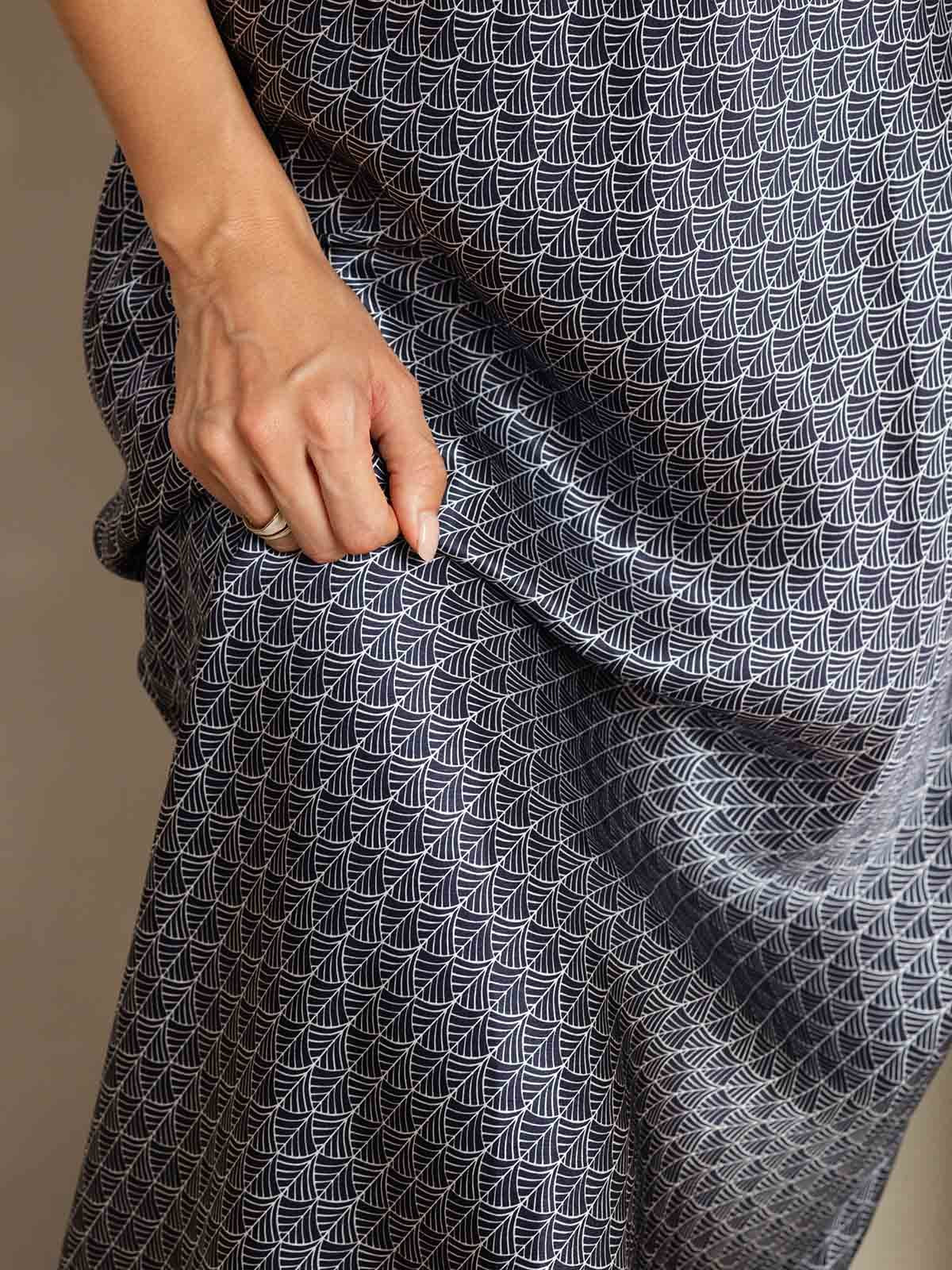 [Marine Ginkgo] SilkSilky-DK 19Momme Silke Dress 007