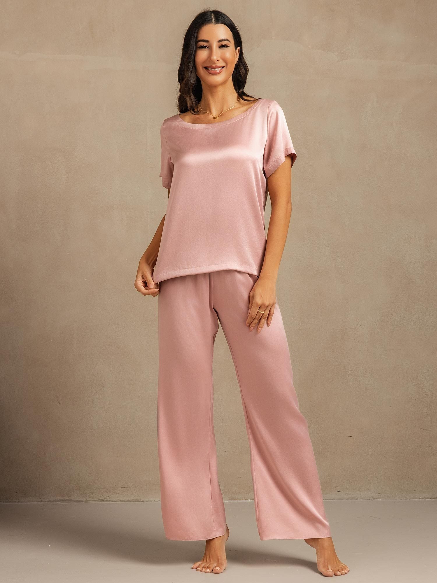 [Ferskenhud] SilkSilky-DK 19Momme Silke Womens Pajamas 007