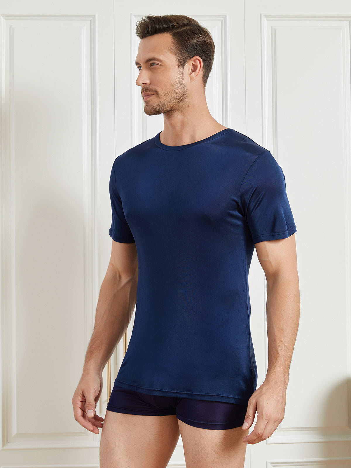 SilkSilky-DK Mens T-Shirt Mørkeblå 003