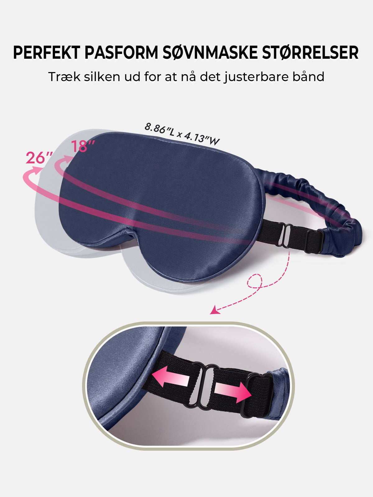 [Mørkeblå] SilkSilky-DK Silke Eye Mask 004