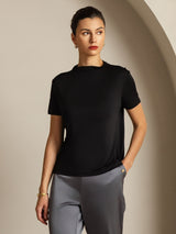 [Sort] SilkSilky-DK Short Sleeve T-shirt til kvinder 008