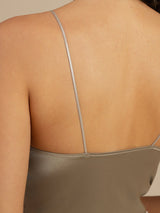 [Kaki] SilkSilky-DK Spaghetti Strap V Neck Camisole Top 005