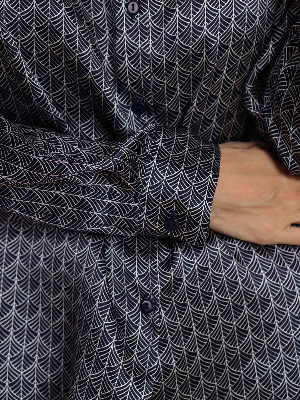 [Marine Ginkgo] SilkSilky-DK Silke Womens Shirt 003