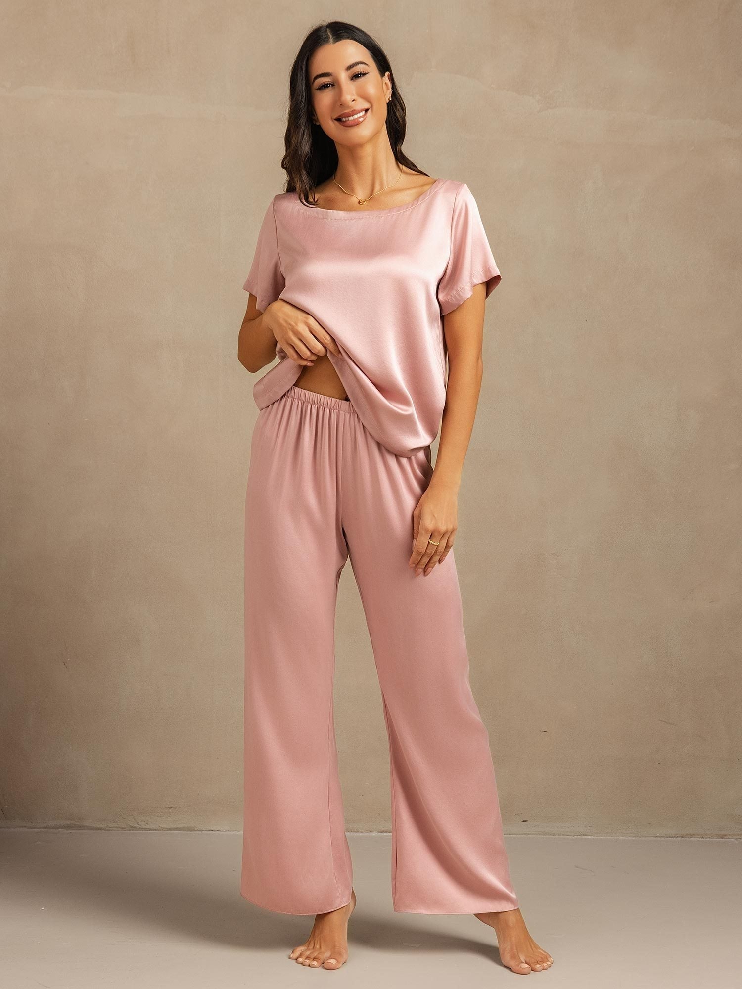 [Ferskenhud] SilkSilky-DK 19Momme Silke Womens Pajamas 001