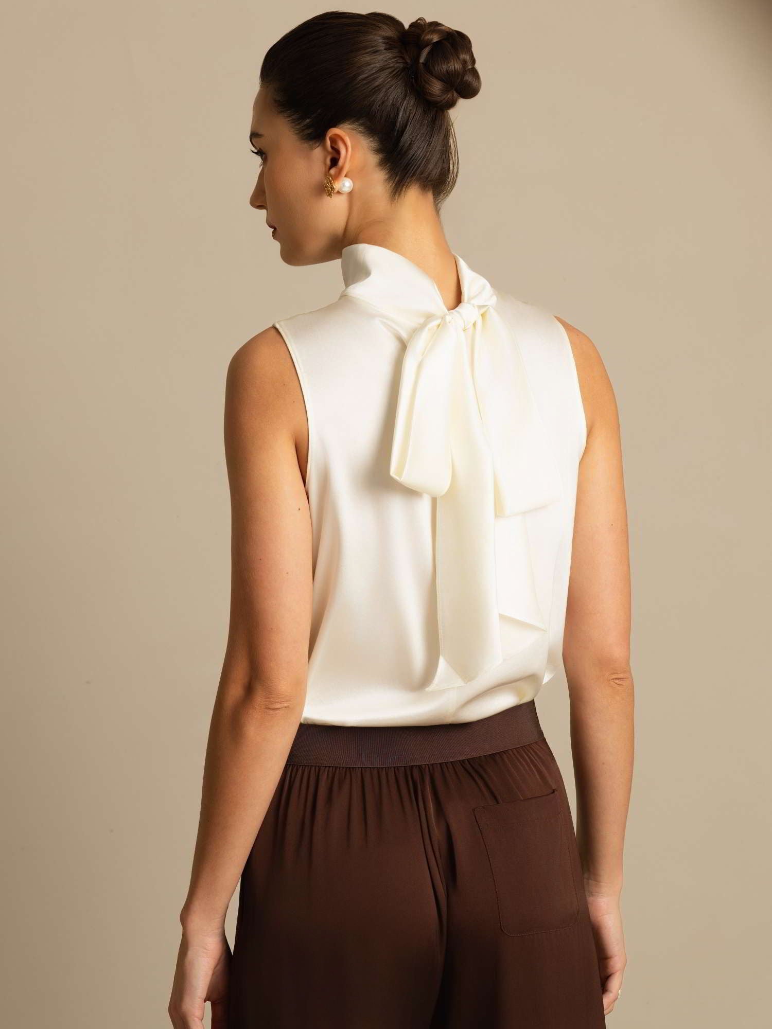 [Elfenben] SilkSilky-DK 19Momme Silke Blouse 002