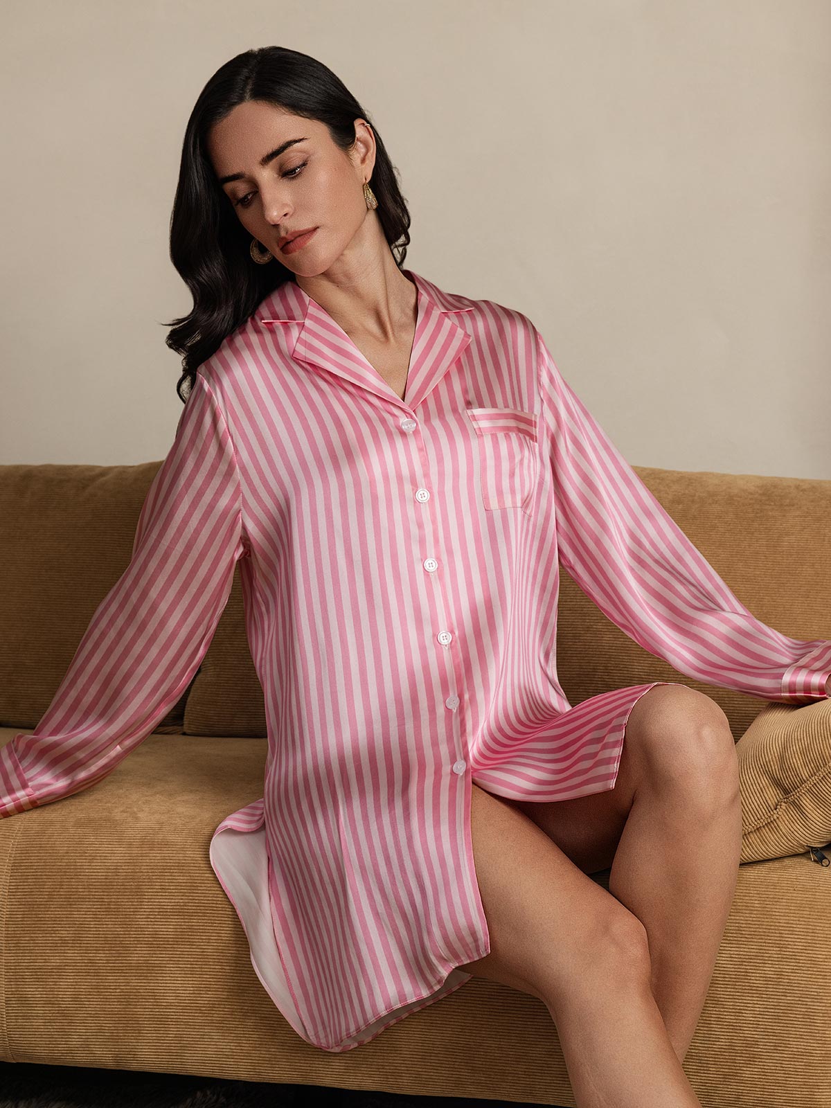 [Lyserød] SilkSilky-DK Nightshirt 008