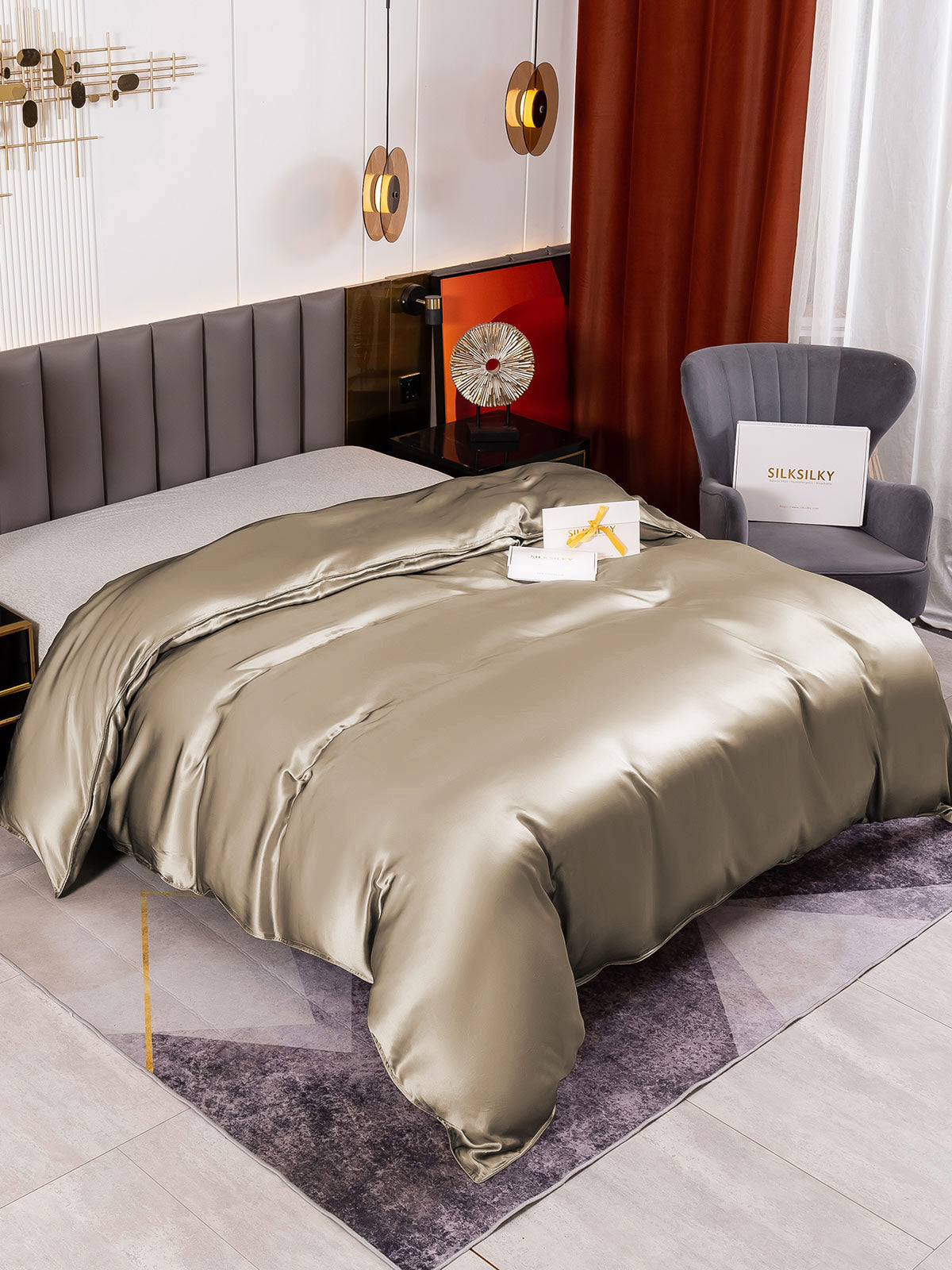[Kaki] SilkSilky-DK 19Momme Duvet Cover 004