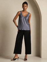 [Mørkegrå] SilkSilky-DK Sleeveless V Neck Camisole Top 008