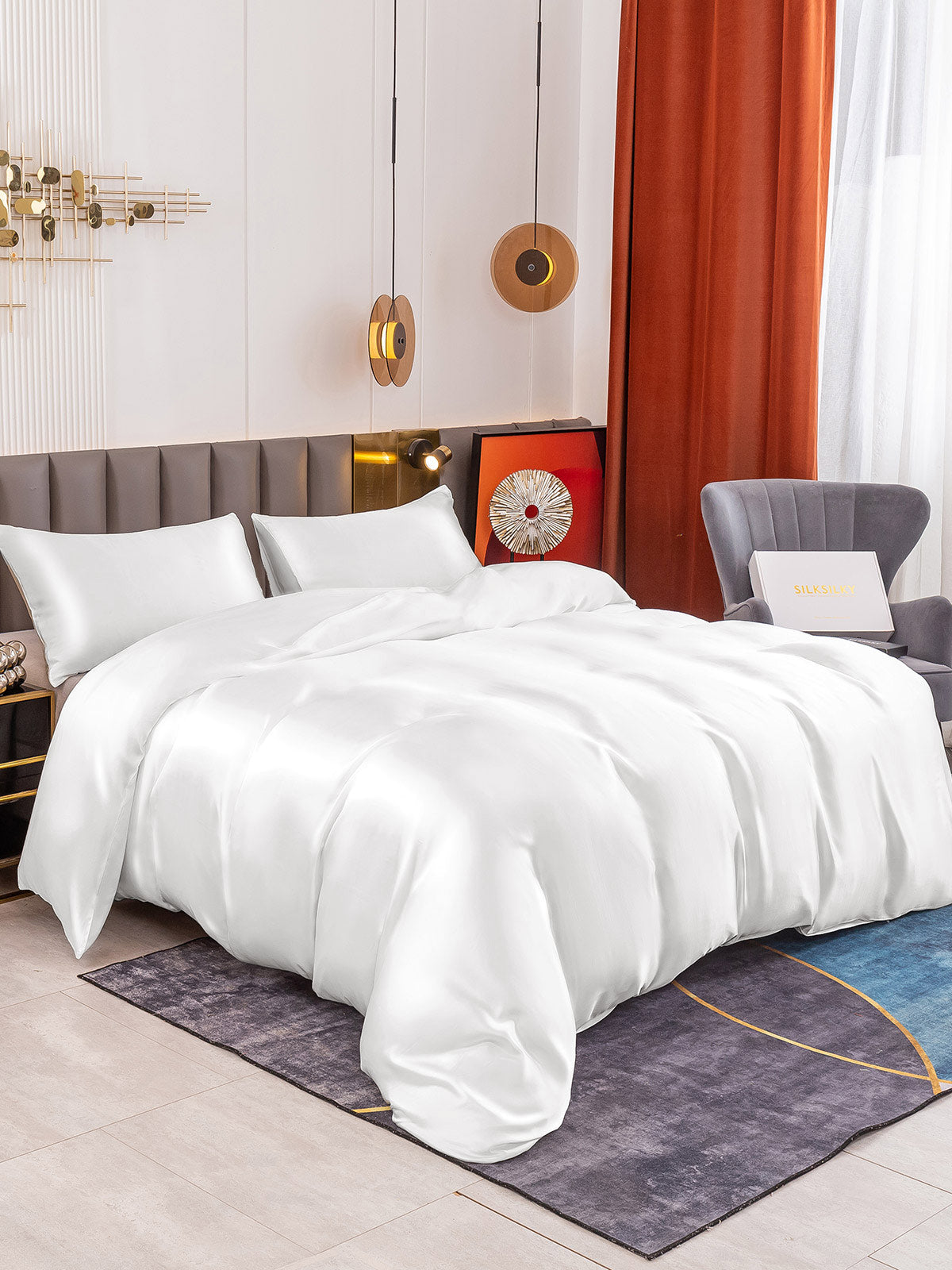 [Hvid] SilkSilky-DK 19Momme Bedding Set 001