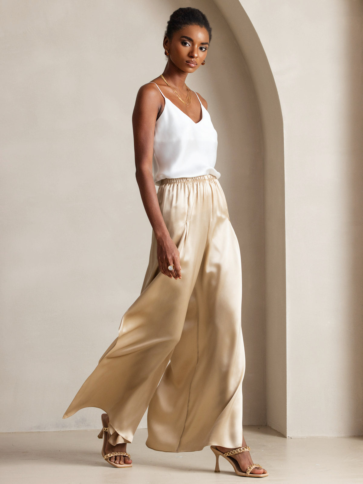 [Hvid] SilkSilky-DK Camisoles 003