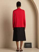 [Vin] SilkSilky-DK 19Momme Langærmet Bindekrage Bluse 002