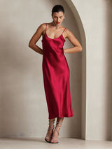 [Vin] SilkSilky-DK Sleeveless V Neck Kjole 003
