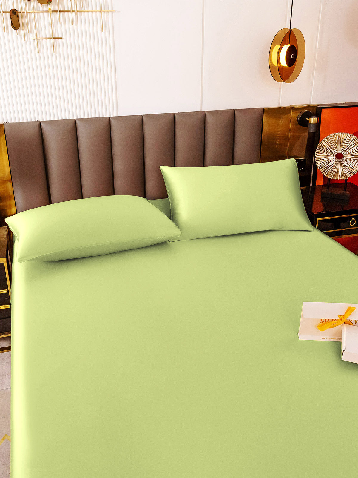 [Mintgrøn] SilkSilky-DK 19Momme Bedding Set 003