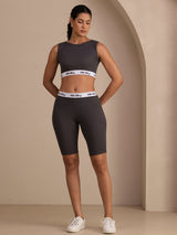 [Grå] SilkSilky-DK Sleeveless Crew Neck Women's Outfit Sets 003
