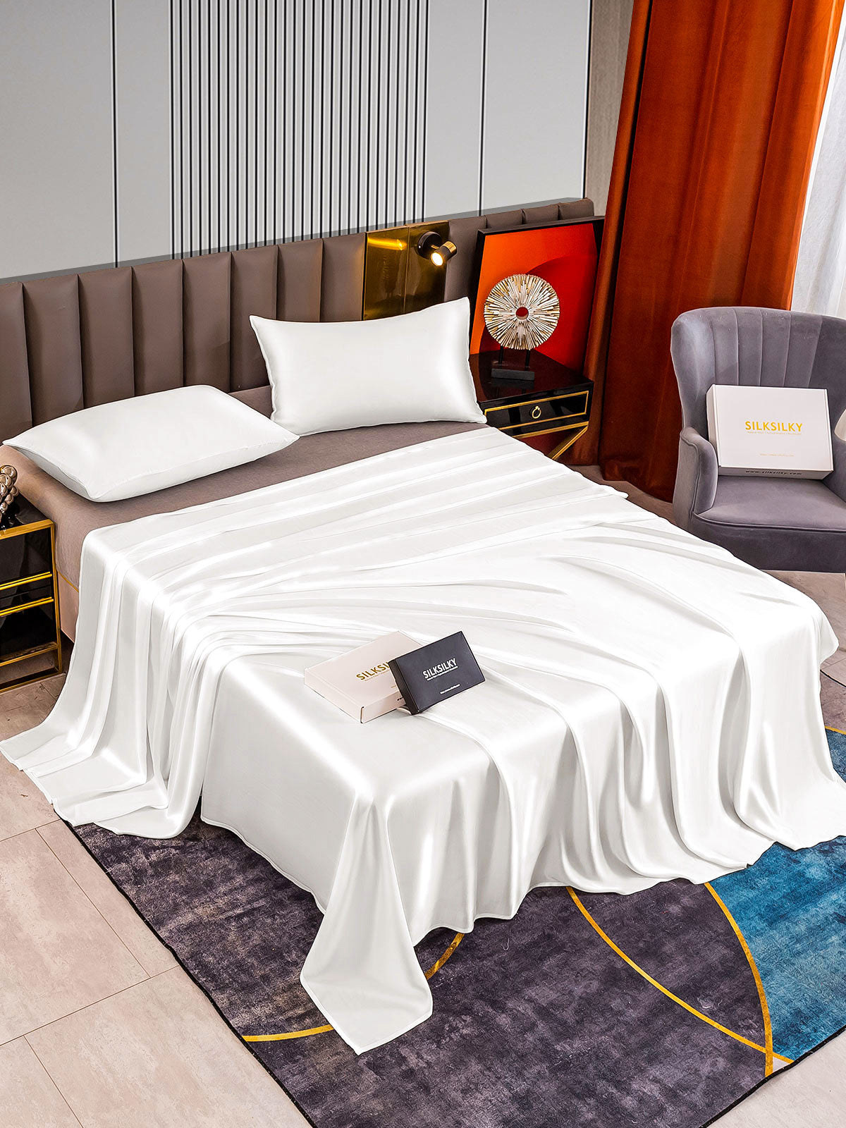 [Hvid] SilkSilky-DK 22Momme Bedding Set 002