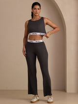 [Grå] SilkSilky-DK Sleeveless Crew Neck Women's Outfit Sets 006