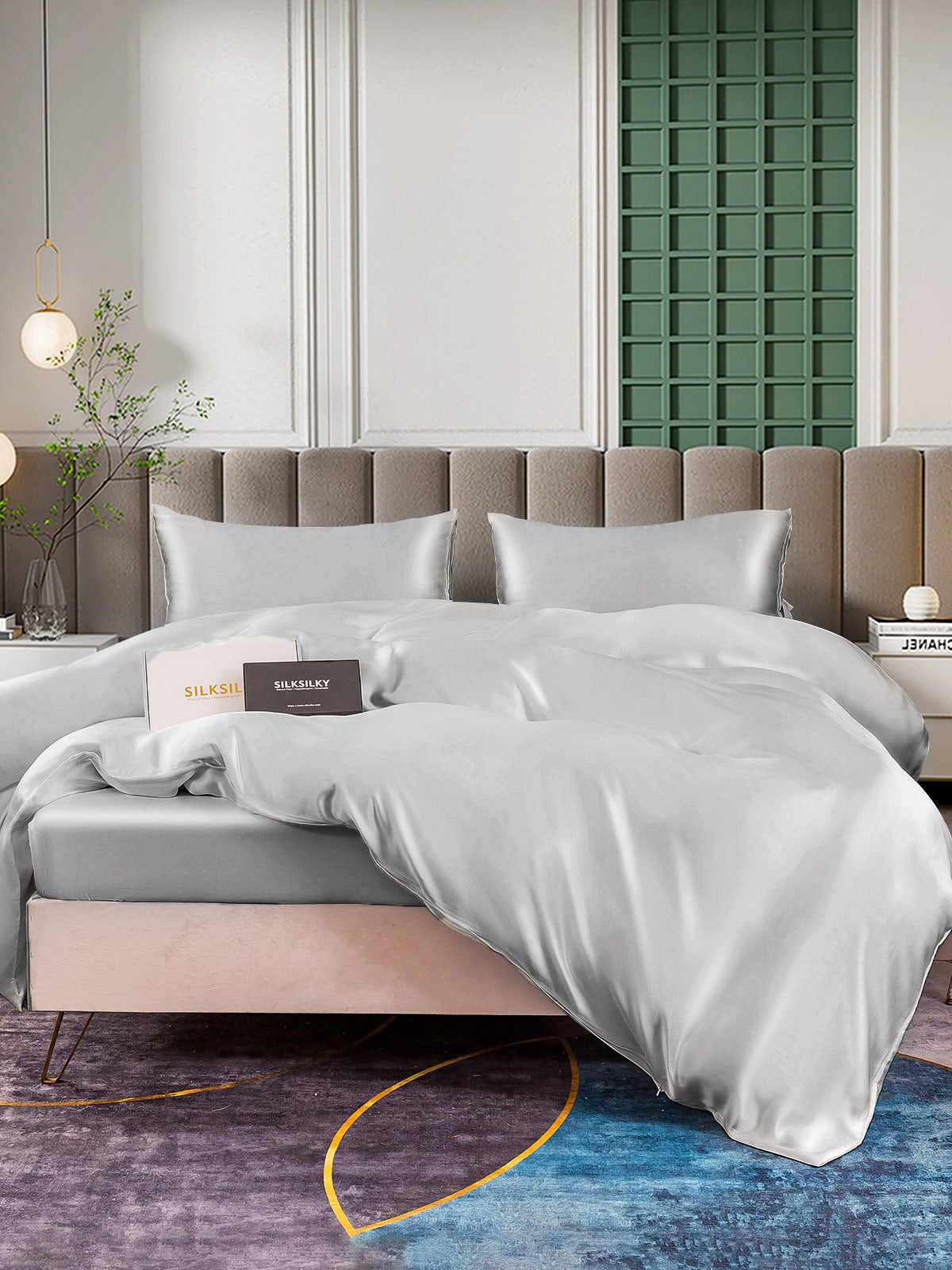 [Sølv] SilkSilky-DK 25Momme Bedding Set 005