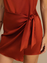 [Karamel] SilkSilky-DK Sleeveless Cowl Neck Kjole 005