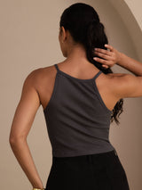 [Grå] SilkSilky-DK Sleeveless Crew Neck Camisole Top 002