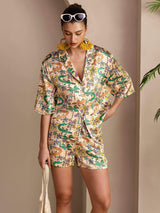 [Sandkrokodille] SilkSilky-DK Short Sleeve Notch Collar Dame Pyjamas 001